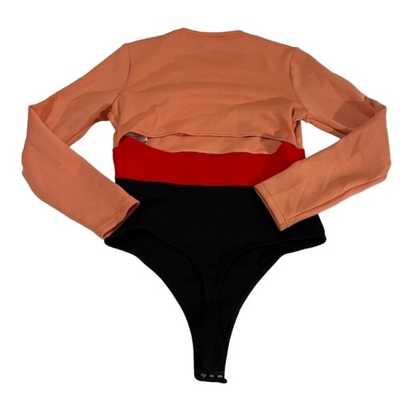 Proenza Schouler Colorblock White Label Jersey Bodysuit L Long sleeve Luxury - Picture 12 of 16